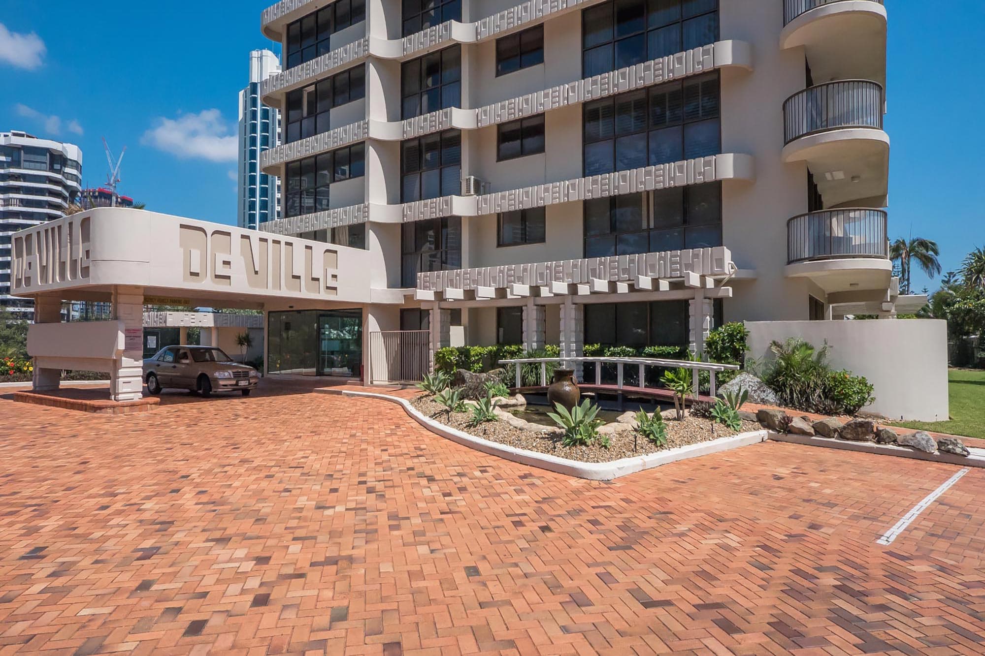 The DeVille Apartments frontage at Main Beach